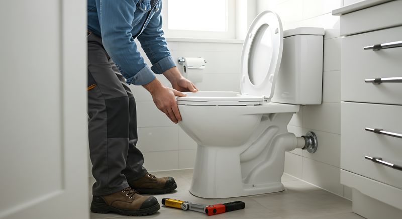 Image of Skilled Technicians Installing Toilets